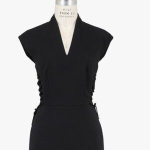 Escada Dwena Black Lace-Side Cap Sleeve Dress Women’s Size EU 42 US 10